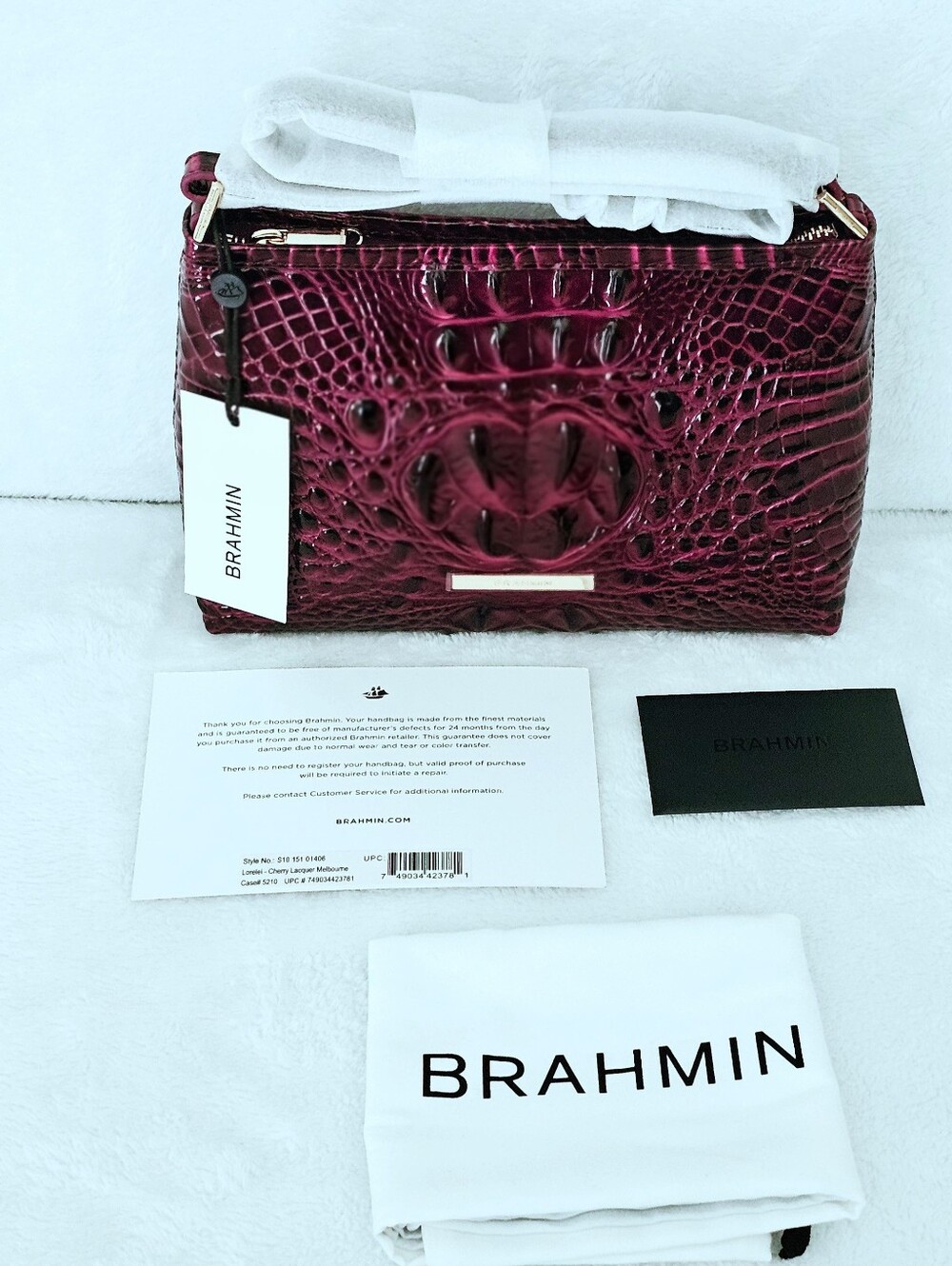 NWT Brahmin CHERRY LACQUER Lorelei